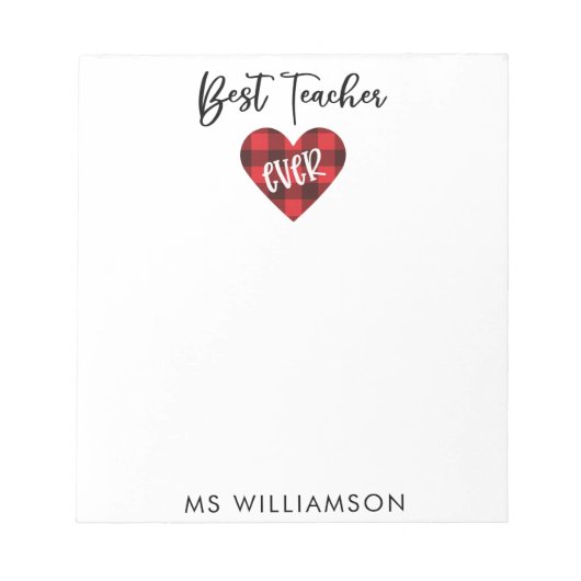 最高の先生先生評価パーソナライズされた ノートパッド (正面)