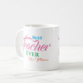 最高の先生名スクリカラフルプト コーヒーマグカップ (正面左)