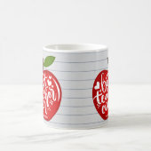最高の先生名レッドアップル新学期Co コーヒーマグカップ (中央)