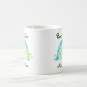 最高の先生名前をカスタムするかわいいグリーンレインボー コーヒーマグカップ (中央)