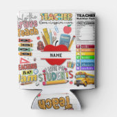 最高の先生名前をカスタムする 缶クーラー (裏面)