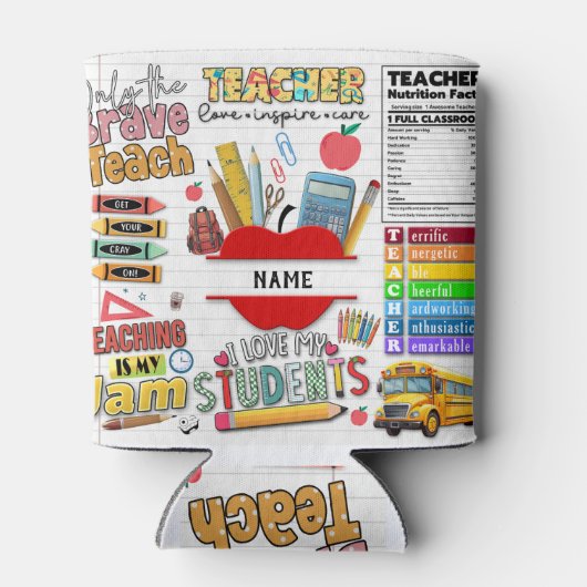 最高の先生名前をカスタムする 缶クーラー (裏面)