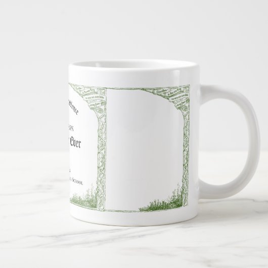 最高の先生常に優秀な証明書 ジャンボコーヒーマグカップ (右)