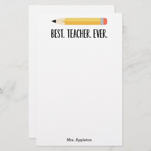 最高の先生常に先生評価 便箋 (正面/裏面)