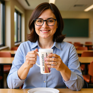 最高の先生常に名前をカスタムするリンゴ/ペン カフェラテマグ