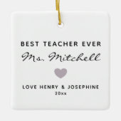 最高の先生常ミニマルハートパーソナライズされた セラミックオーナメント
