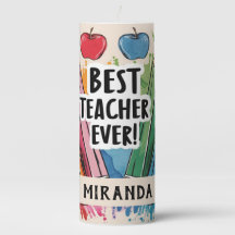 最高の先生常名前をカスタムするりんご/ペンキャンドル