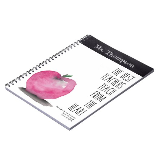 最高の先生引用文Apple Water color ノートブック (左側)