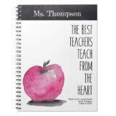 最高の先生引用文Apple Water color ノートブック (正面)