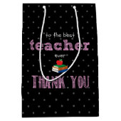 最高の先生感謝していは ミディアムペーパーバッグ (正面)