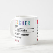 最高の先生検索結果パーソナライズされた コーヒーマグカップ (正面左)