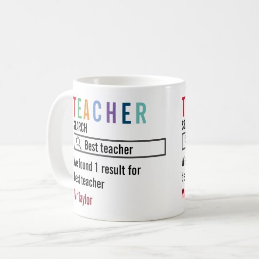 最高の先生検索結果パーソナライズされた コーヒーマグカップ (正面左)