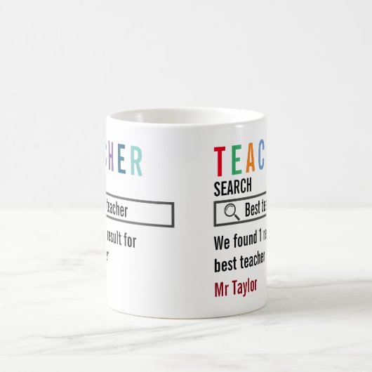 最高の先生検索結果パーソナライズされた コーヒーマグカップ (中央)