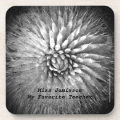 最高の先生白黒B&W抽象芸術名 コースター (正面)