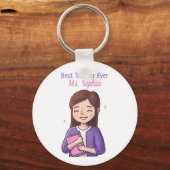 最高の先生評価パーソナライズされた キーホルダー (正面)