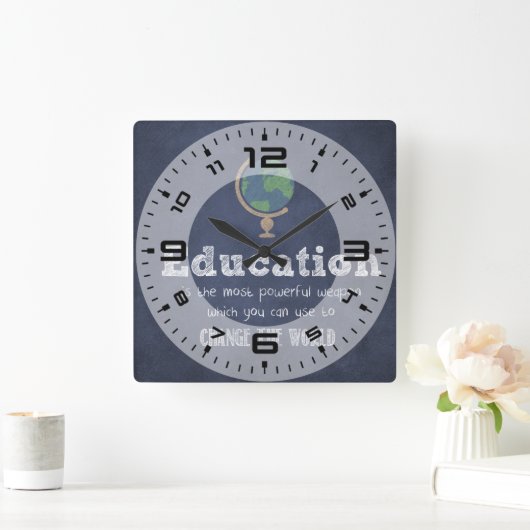 最高の先生評価引用文 スクエア壁時計 (ホーム)