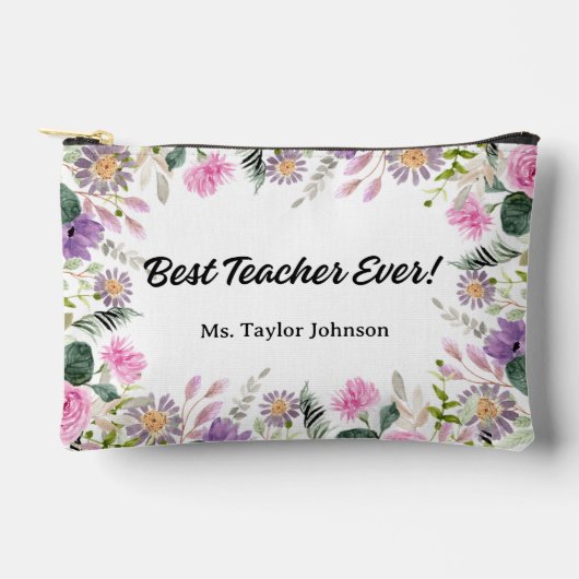 最高の先生謝意ギフトカスタムフローラ アクセサリーポーチ (正面)