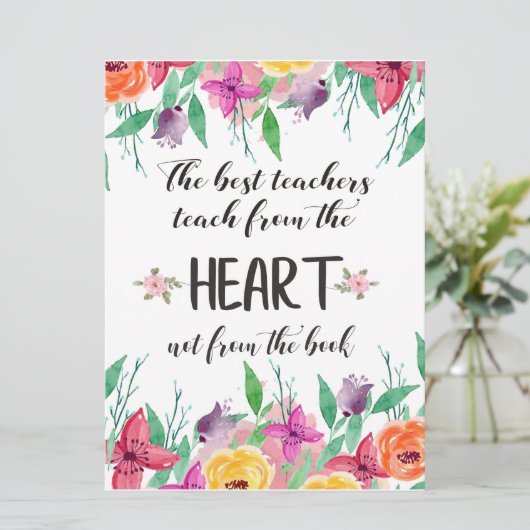 最高の先生謝意引用文ありがとうございました カード (スタンド正面)