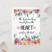 最高の先生謝意引用文ありがとうございました カード (正面/裏面インサイチュ)