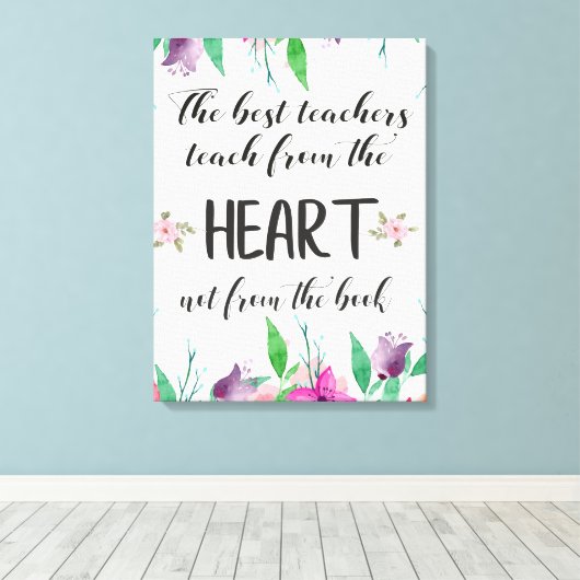 最高の先生謝意引用文ありがとうございました キャンバスプリント (インサイチュ (ウッドフロア))