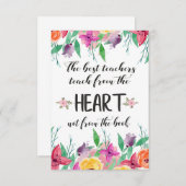 最高の先生謝意引用文ありがとうございました サンキューカード (正面/裏面)