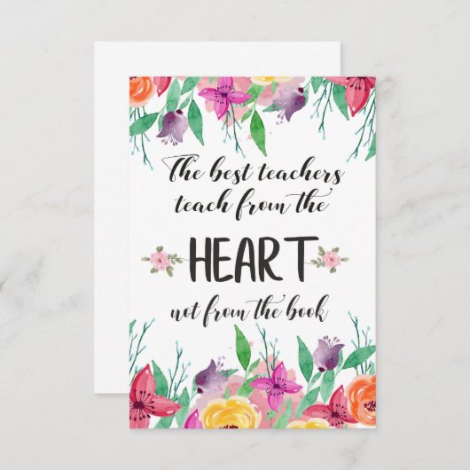 最高の先生謝意引用文ありがとうございました サンキューカード (正面/裏面)