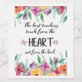 最高の先生謝意引用文ありがとうございました ワインラベル (シングルラベル)