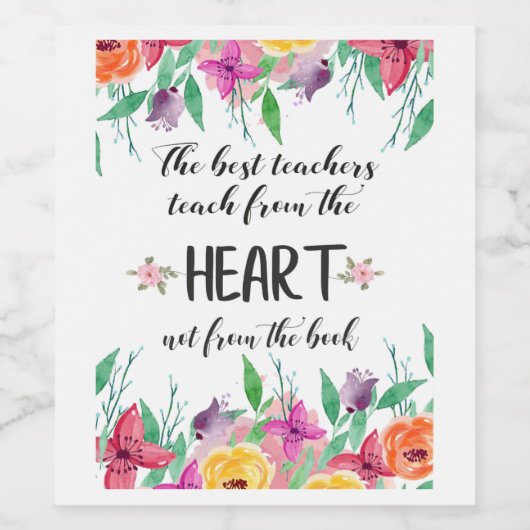 最高の先生謝意引用文ありがとうございました ワインラベル (シングルラベル)