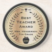 最高の先生賞金ゴールドとブラック コースター (正面)