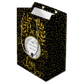 最高の先生賞金ゴールドとブラック ミディアムペーパーバッグ (裏面アングル)