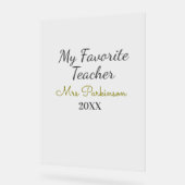 最高の先生追加年制シンプル学年 アクリルサイン (傾斜)