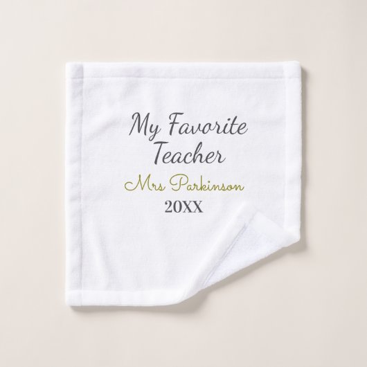 最高の先生追加年制シンプル学年 ウォッシュタオル (ウォッシュタオル)