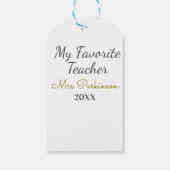 最高の先生追加年制シンプル学年 ギフトタグ (裏面)