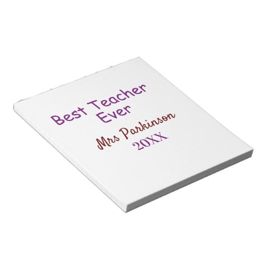 最高の先生追加年制シンプル学年 ノートパッド (アングル)