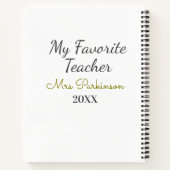 最高の先生追加年制シンプル学年 ノートブック (裏面)