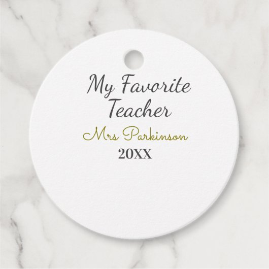 最高の先生追加年制シンプル学年 フェイバータグ (正面)