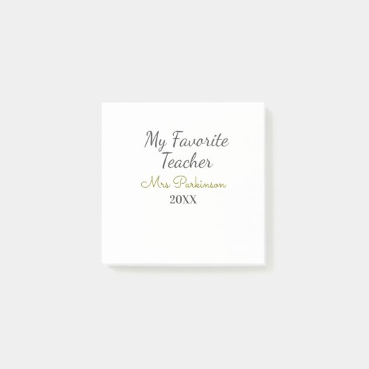 最高の先生追加年制シンプル学年 ポストイット (正面)