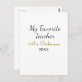 最高の先生追加年制シンプル学年 ポストカード (正面/裏面)