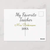 最高の先生追加年制シンプル学年 ポストカード (裏面)