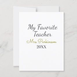 最高の先生追加年制シンプル学年 ポストカード