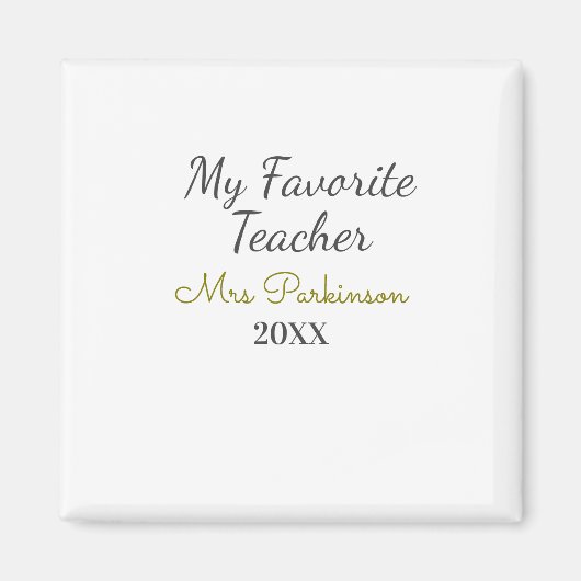 最高の先生追加年制シンプル学年 マグネット (正面)