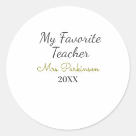 最高の先生追加年制シンプル学年 ラウンドシール