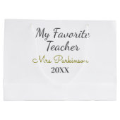 最高の先生追加年制シンプル学年 ラージペーパーバッグ (裏面)