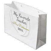 最高の先生追加年制シンプル学年 ラージペーパーバッグ (裏面アングル)