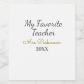 最高の先生追加年制シンプル学年 ワインラベル (シングルラベル)