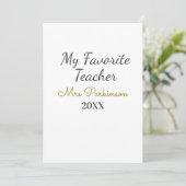 最高の先生追加年制シンプル学年 招待状 (スタンド正面)