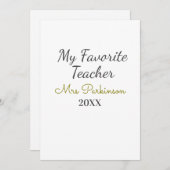 最高の先生追加年制シンプル学年 招待状 (正面/裏面)