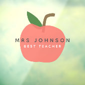 最高の先生 |アップルかわいいおもしろいモダン名スカンジ ウィンドウサイン (シート3)