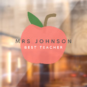 最高の先生 |アップルかわいいおもしろいモダン名スカンジ ウィンドウサイン (シート2)