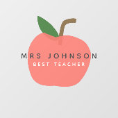 最高の先生 |アップルかわいいおもしろいモダン名スカンジ ウィンドウサイン (シート)